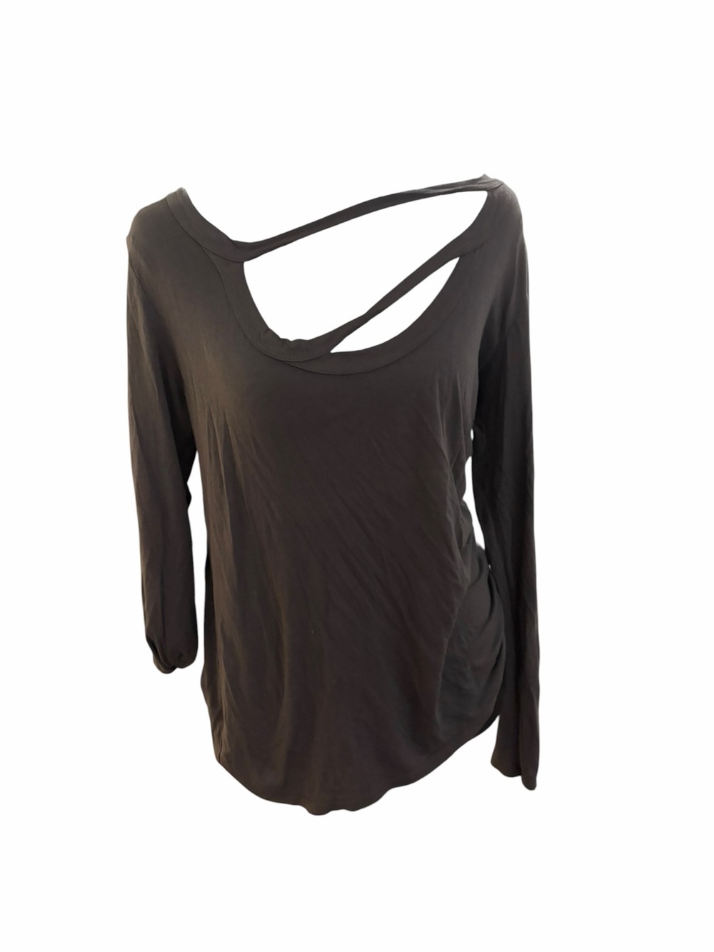 LAmade Black Long-Sleeve Asymmetrical Cutout Top